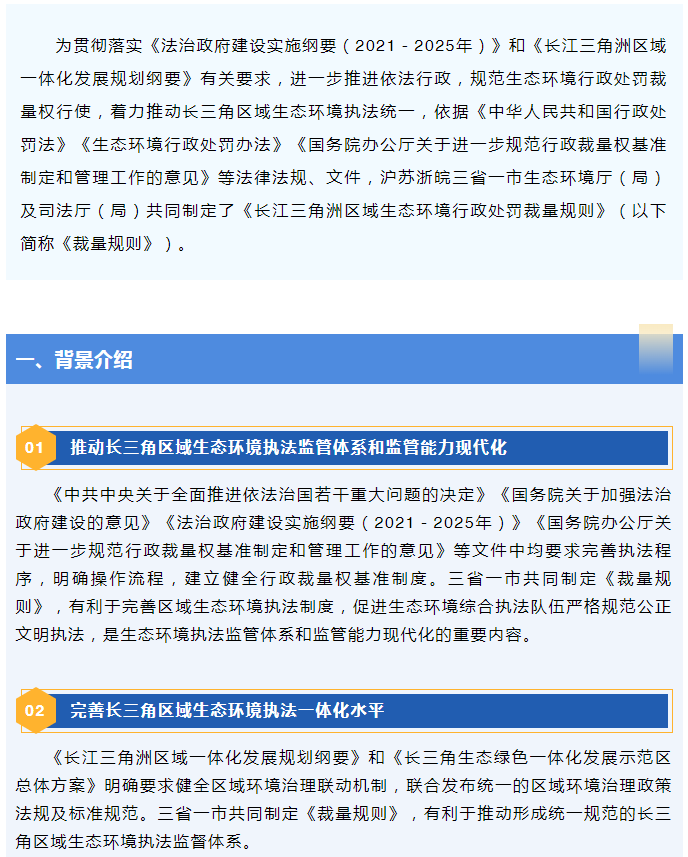 美麗長三角 | 滬蘇浙皖生態(tài)環(huán)境、司法部門聯(lián)合制定生態(tài)環(huán)境行政處罰裁量規(guī)則